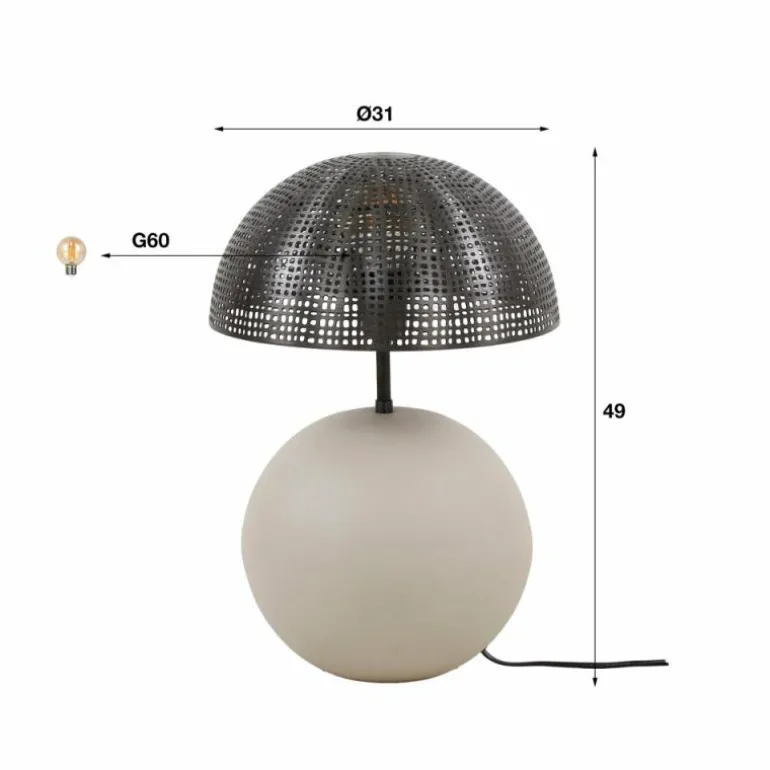 Lilleballe Lampe à poser Gris, Sable, 1 lumière