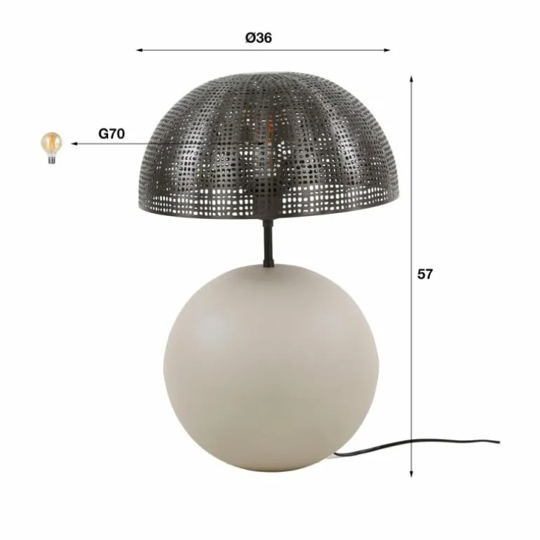 Lilleballe Lampe à poser Gris, Sable, 1 lumière