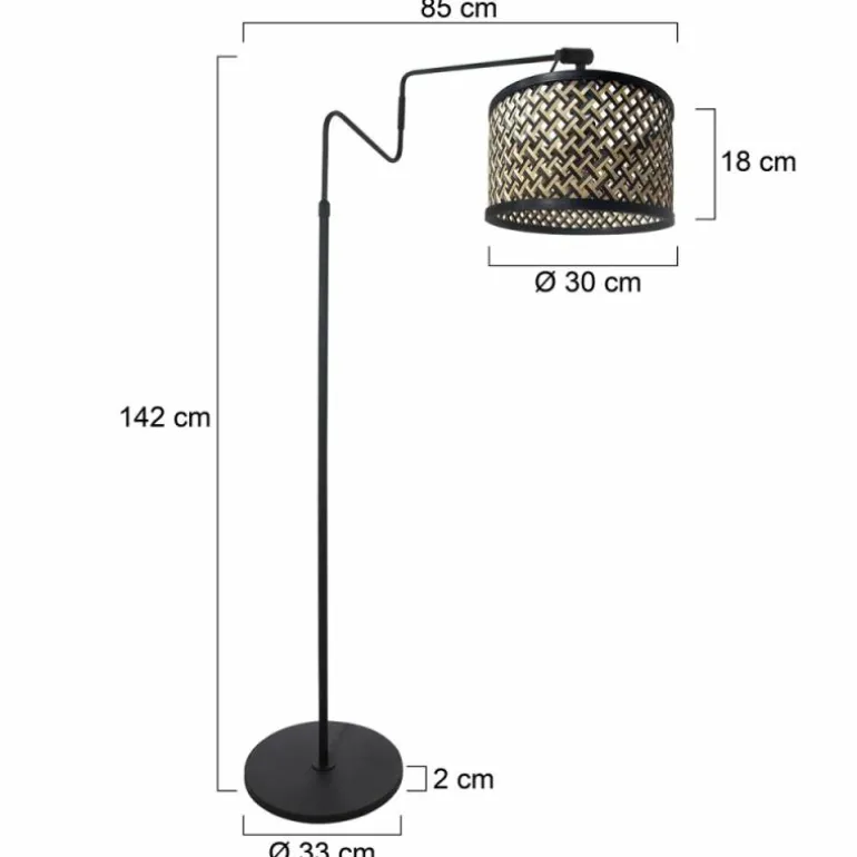 Linstrøm Lampadaire Luminaires Steinhauer Noir, 1 lumière