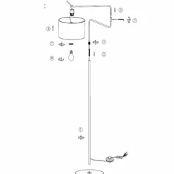 Linstrøm Lampadaire Luminaires Steinhauer Noir, 1 lumière