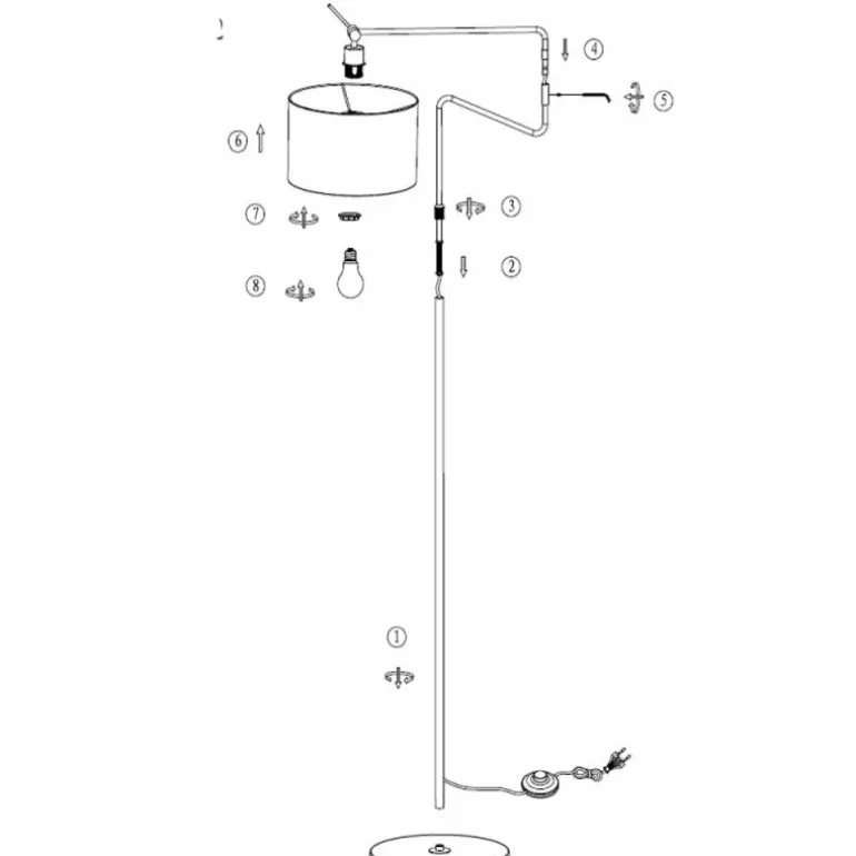 Linstrøm Lampadaire Luminaires Steinhauer Noir, 1 lumière