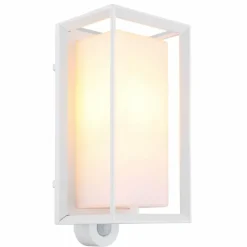 Logana Luminaire extérieur Luminaires Globo Lighting Blanc, 1 lumière, Détecteur de mouvement