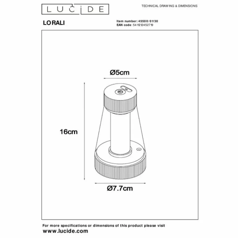 LORALI Lampe à poser Luminaires Lucide LED Noir, 1 lumière