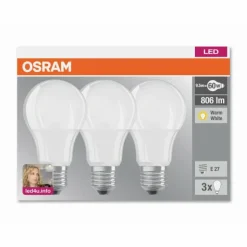Lot de 3 E27 8,5 Watt 2700 Kelvin 806 Lumen