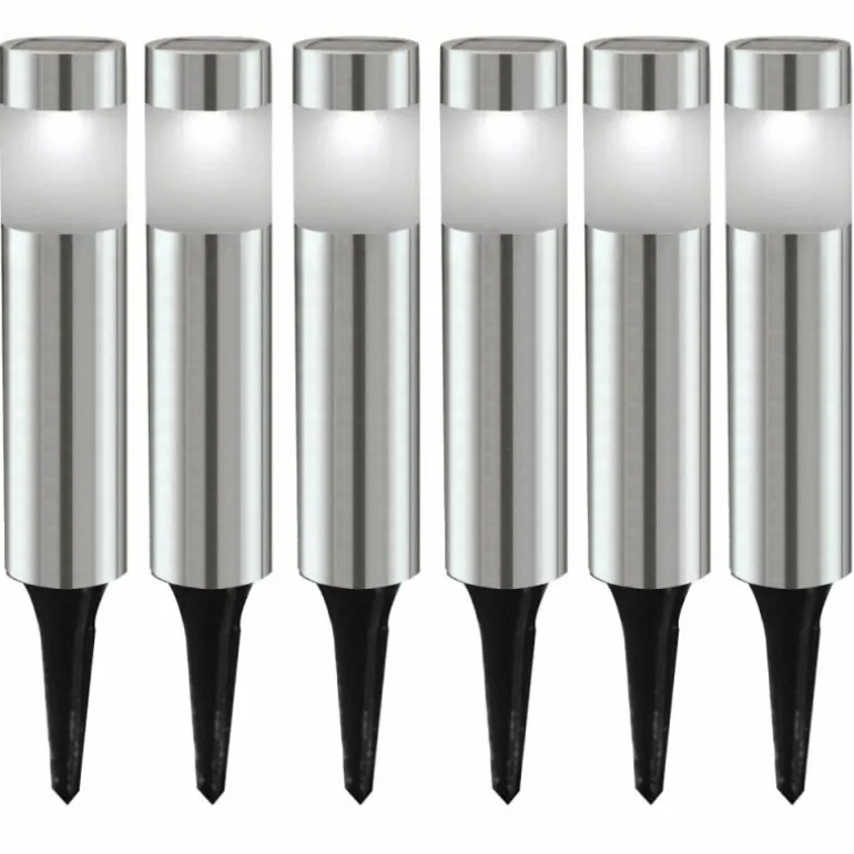 Lot de 6 lampes solaires Eglo SHINE LED Acier inoxydable, 6 lumières