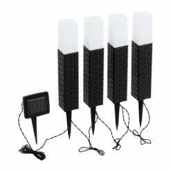 Lot de 5 lampes solaires Eglo STEP LED Brun, Noir, 4 lumières