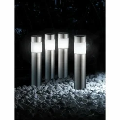 Lot de 4 lampes solaires Globo CHUNGI LED Acier inoxydable, 1 lumière