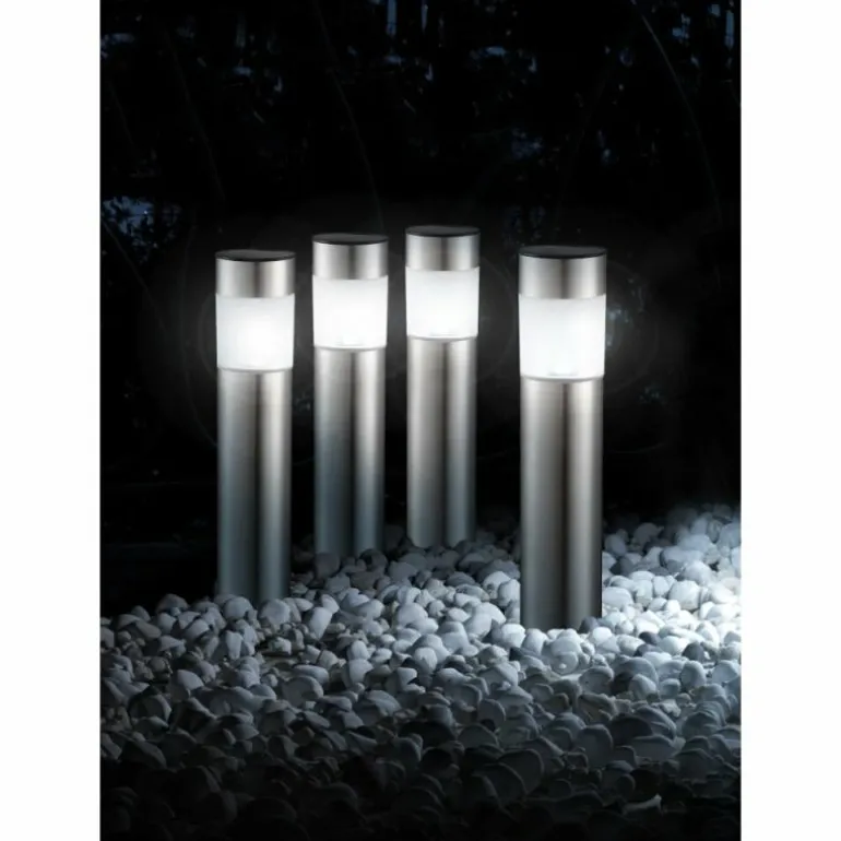 Lot de 4 lampes solaires Globo CHUNGI LED Acier inoxydable, 1 lumière