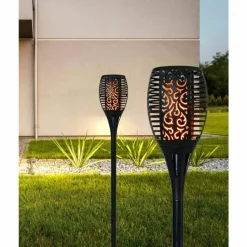 Lot de 9 lampes solaires Globo SOLAR LED Noir, 54 lumières