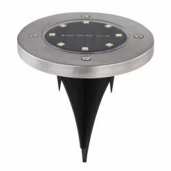 Lot de 4 lampes solaires Globo LED Acier inoxydable, 8 lumières