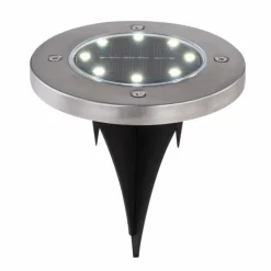 Lot de 4 lampes solaires Globo LED Acier inoxydable, 8 lumières