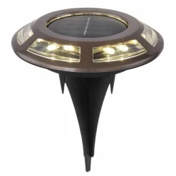 Lot de 2 lampes solaires Globo LED Cuivre, Noir, 12 lumières