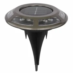 Lot de 2 lampes solaires Globo LED Cuivre, Noir, 12 lumières