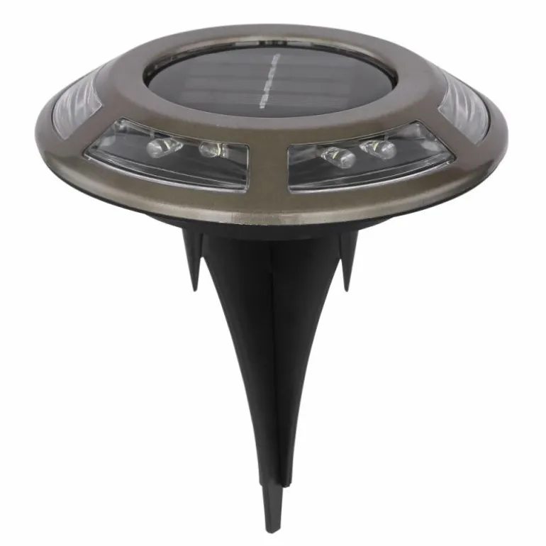 Lot de 2 lampes solaires Globo LED Cuivre, Noir, 12 lumières