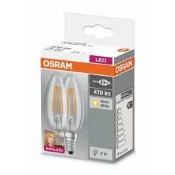 Lot de 2 Osram LED E14 4 Watt 2700 Kelvin 470 Lumen