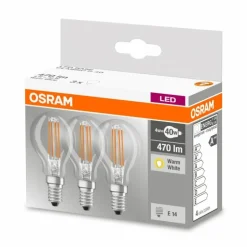 Lot de 3 Osram LED E14 4,5 Watt 2700 Kelvin 470 Lumen