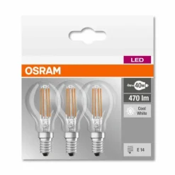 Lot de 3 Osram LED E14 4 Watt 4000 Kelvin 470 Lumen