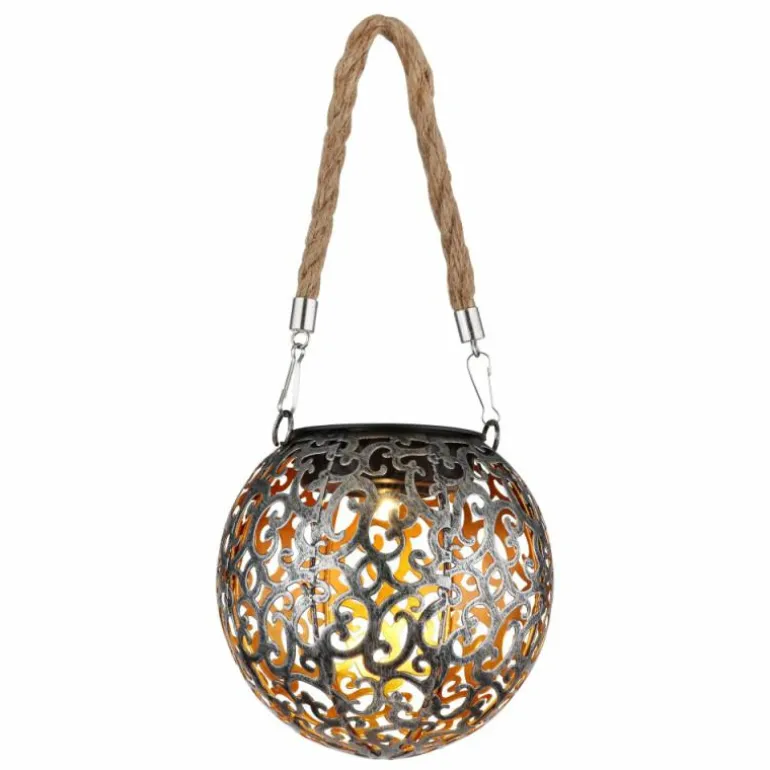 Luminaire déco Globo SOLAR LED Argent Oxydé, Cuivre, 1 lumière