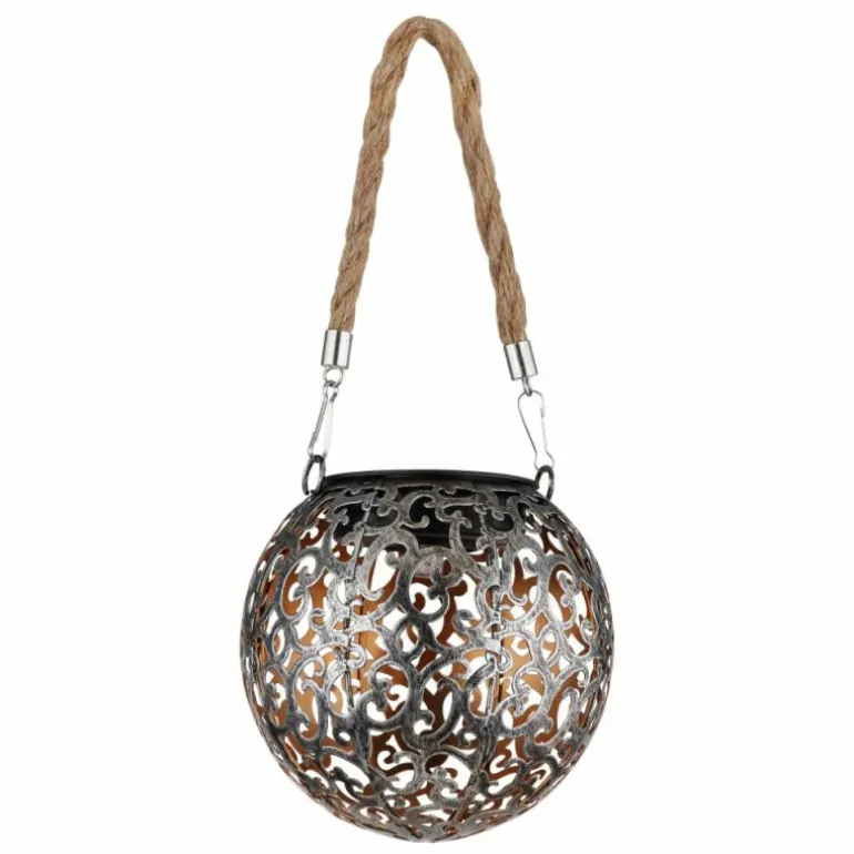 Luminaire déco Globo SOLAR LED Argent Oxydé, Cuivre, 1 lumière