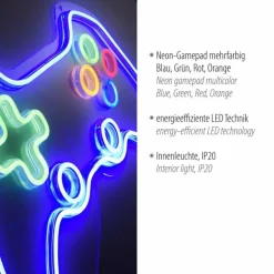 Luminaire déco Leuchten-Direkt NEON-GAMER LED Multicolore, 1 lumière