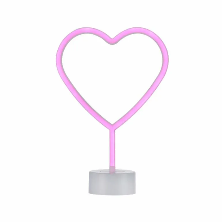 Luminaire déco Leuchten-Direkt NEON-HERZ LED Rose, 1 lumière