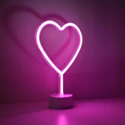 Luminaire déco Leuchten-Direkt NEON-HERZ LED Rose, 1 lumière