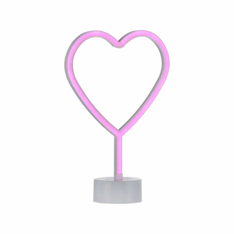 Luminaire déco Leuchten-Direkt NEON-HERZ LED Rose, 1 lumière