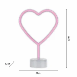 Luminaire déco Leuchten-Direkt NEON-HERZ LED Rose, 1 lumière