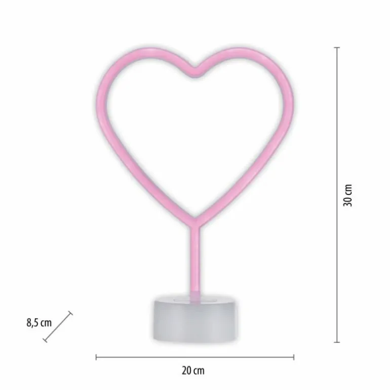 Luminaire déco Leuchten-Direkt NEON-HERZ LED Rose, 1 lumière