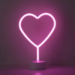 Luminaire déco Leuchten-Direkt NEON-HERZ LED Rose, 1 lumière