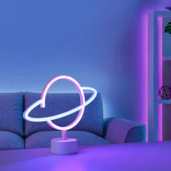 Luminaire déco Leuchten-Direkt NEON-SATURN LED Blanc, 1 lumière