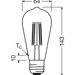 Luminaires Osram E27 2.2 Watt blanc chaud 470 Lumen