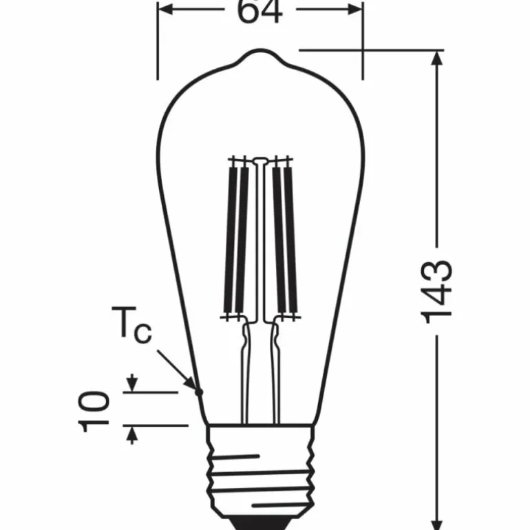 Luminaires Osram E27 2.2 Watt blanc chaud 470 Lumen