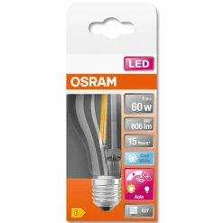 Luminaires Osram E27 LED 6 Watt blanc neutre 806 Lumen