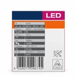 Luminaires Osram GU10 LED 6.9 Watt blanc lumière du jour 620 Lumen