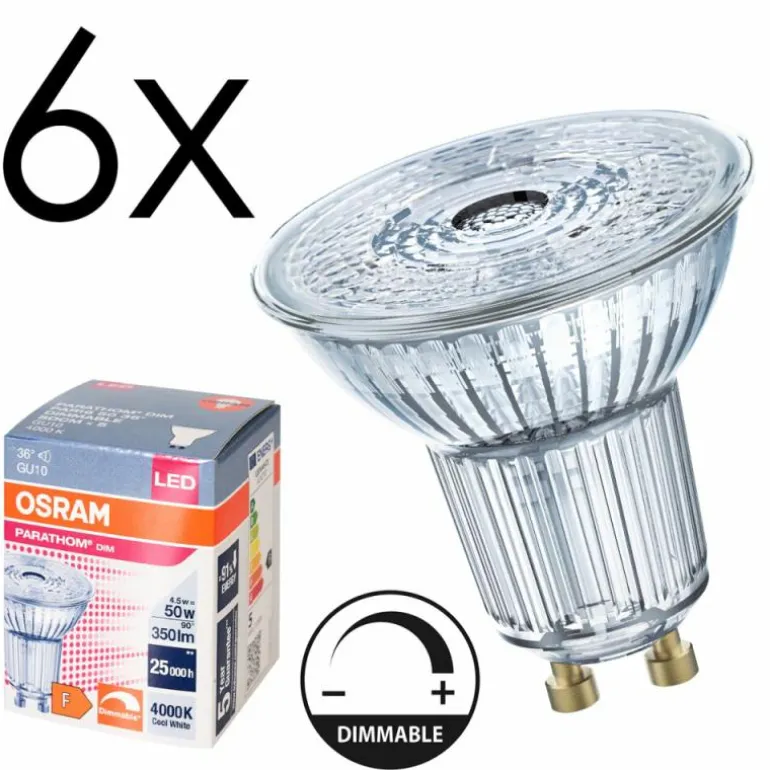Luminaires Osram GU10 LED 4.5 Watt blanc neutre dimmable 350 Lumen