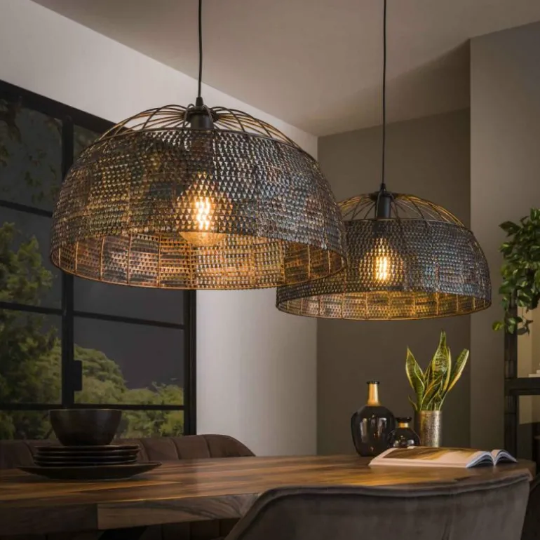 lustre Peyrie Brun, Noir, 2 lumières