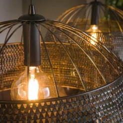 lustre Peyrie Brun, Noir, 2 lumières