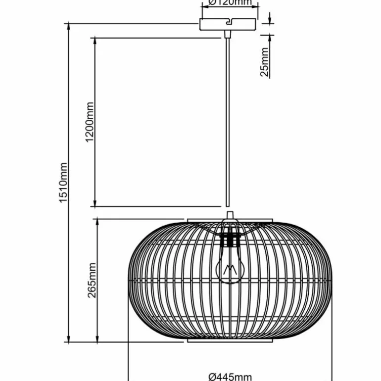 lustre Brilliant Woodball Noir, 1 lumière