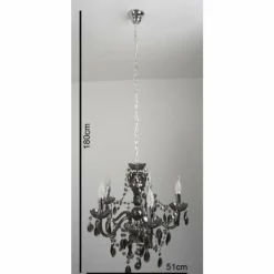 Lustre Delhi Noir, 5 lumières