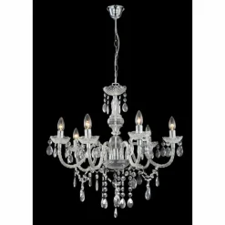 Lustre Globo CUIMBRA I Chrome, Acier inoxydable, 6 lumières