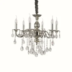 Lustre Ideal Lux IMPERO SP6 Argenté, 6 lumières