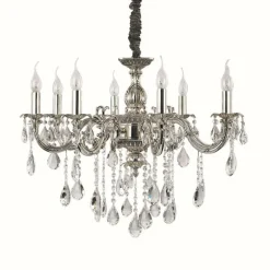 Lustre Ideal Lux IMPERO SP8 Argenté, 8 lumières