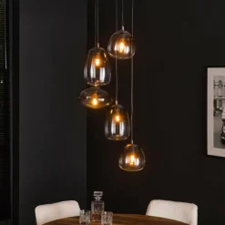 lustre Kissaboui Noir, 5 lumières