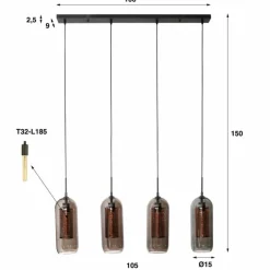 lustre Lalora Anthracite, 4 lumières