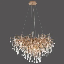 Lustre Paul Neuhaus ICICLE Vieux laiton, 10 lumières