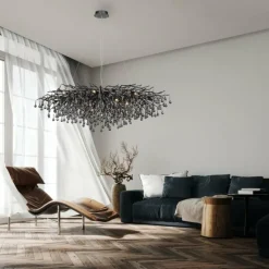 Lustre Paul Neuhaus ICICLE Noir, 15 lumières