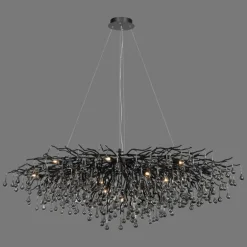 Lustre Paul Neuhaus ICICLE Noir, 15 lumières