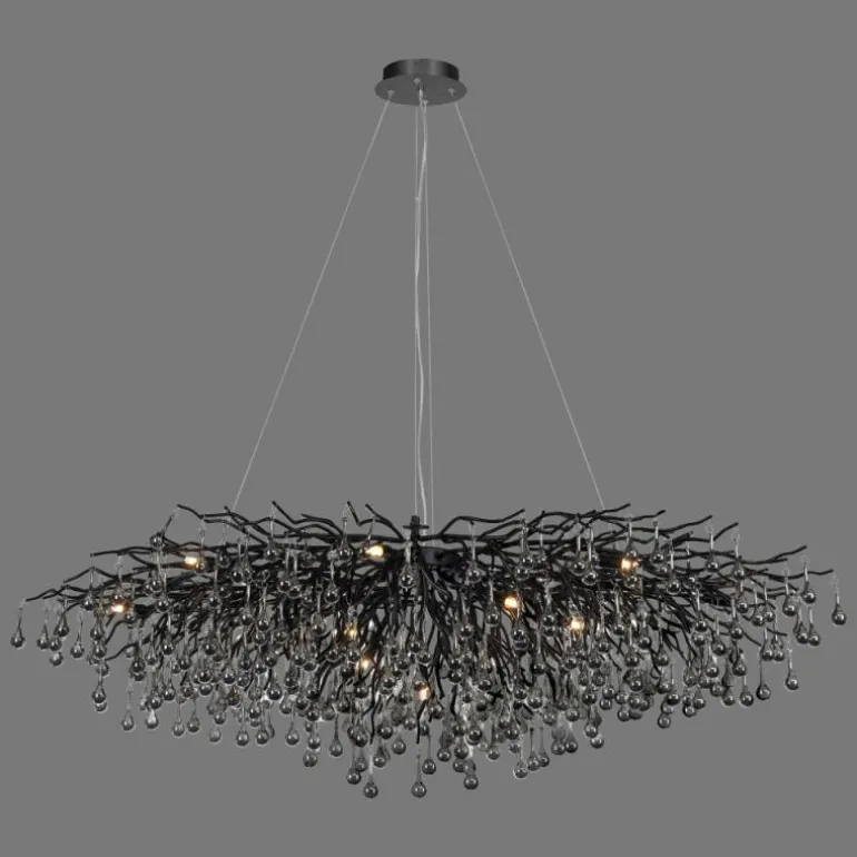 Lustre Paul Neuhaus ICICLE Noir, 15 lumières