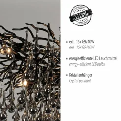 Lustre Paul Neuhaus ICICLE Noir, 15 lumières